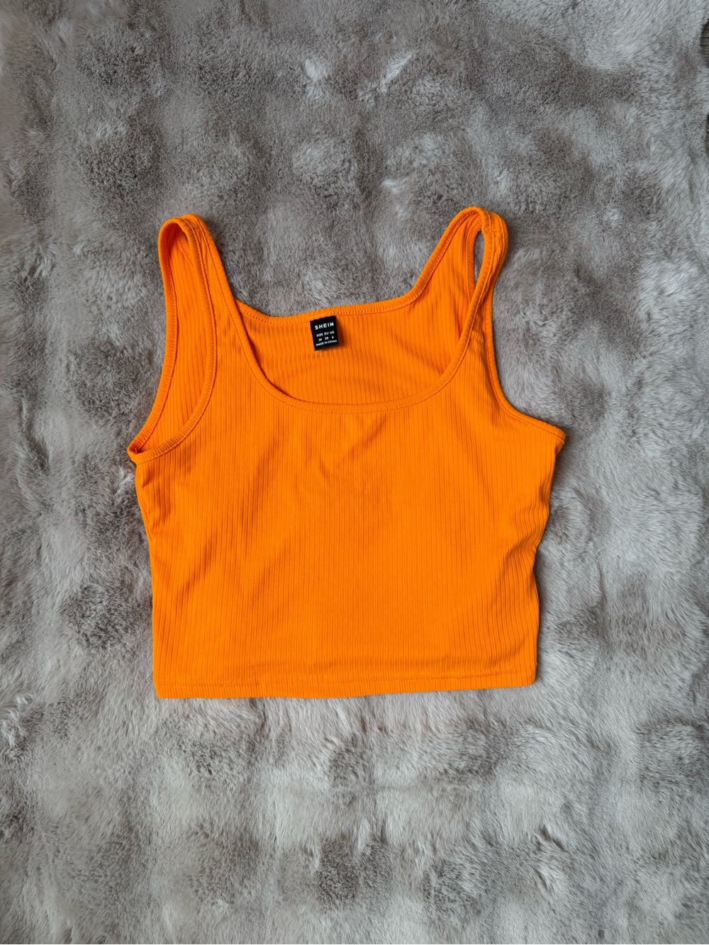 Orange SHEIN ribbed cropped tank, medium